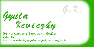 gyula keviczky business card